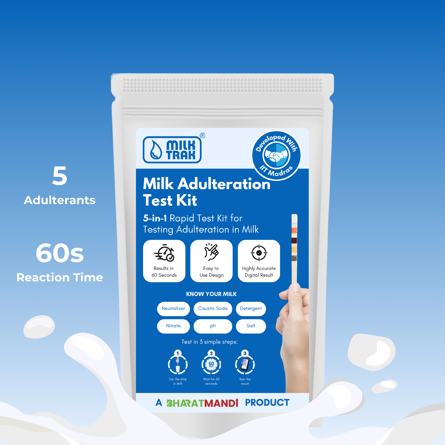 MilkTrak® - 5 in 1 Adulterant Test Kit for Milk