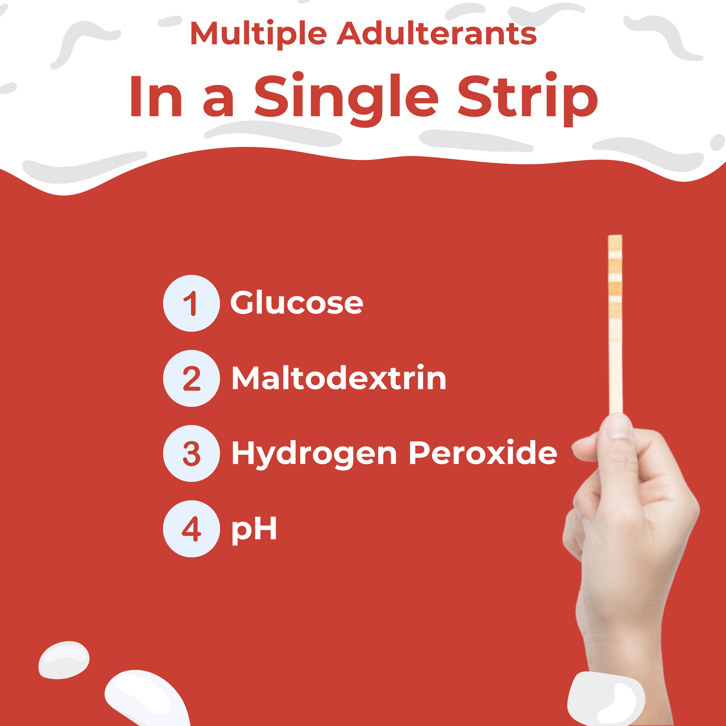 MilkTrak® 4-in-1 Adulteration Test Strips – 50-Strip Bottle (Industrial Pack)