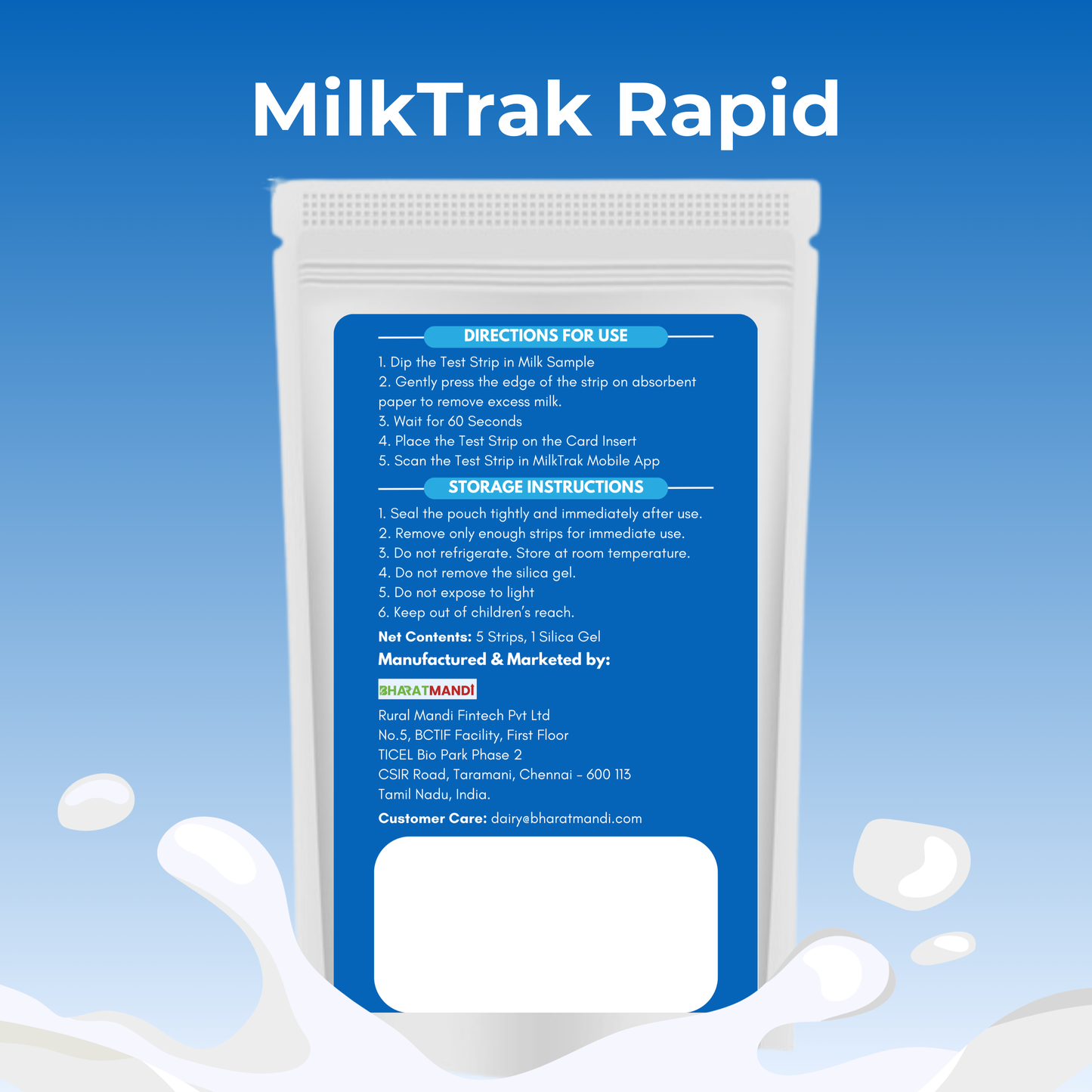 MilkTrak® Rapid - 7 in 1 Adulterant Test Kit for Milk