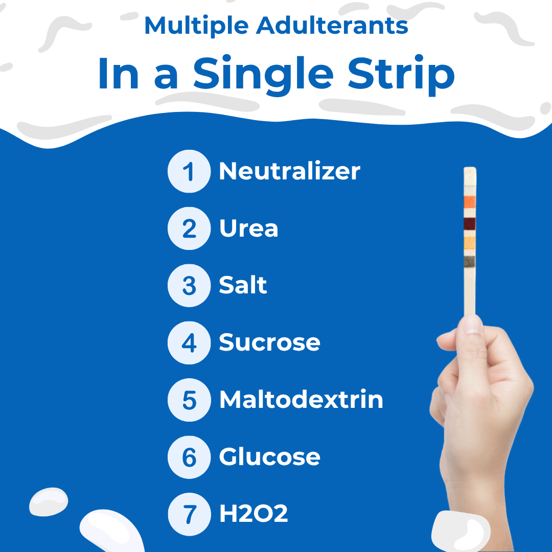 MilkTrak 7-in-1 दूध टेस्ट स्ट्रिप्स — 25 / 50 स्ट्रिप्स